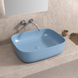 Karag LT 2143-MBL Επικαθήμενος Νιπτήρας Μπάνιου Πορσελάνης 49x39.5x15cm Γαλάζιος