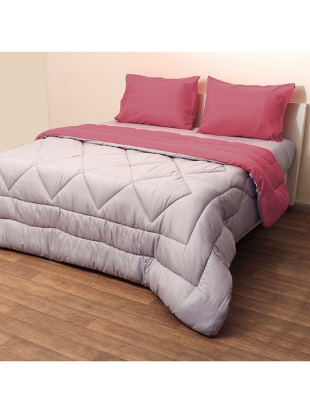 Viopros Πάπλωμα Υπέρδιπλο Microfiber Microfiber 220x240 Φούξια - Γκρι