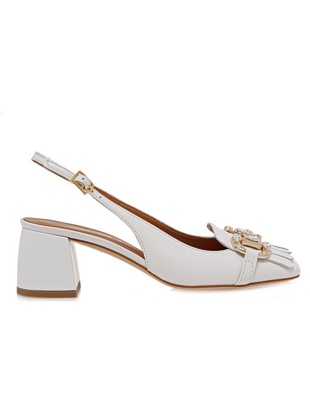 MARTINA T SLINGBACK U494B0023652 - ΛΕΥΚΟ ΔΕΡΜΑ L6002-BIANCO NAPPA