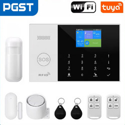 Tuya PG-105 Kit Ασύρματο Σύστημα Συναγερμού με 1 Ανιχνευτή Κίνησης, 1 Αισθητήρα Πόρτας, 1 Σειρήνα, 2 Τηλεχειριστήρια, 2 Tag, Κέντρο, Πληκτρολόγιο (Wi-Fi / GSM)