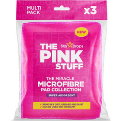 Απορροφητικά Pads Καθαρισμού The Pink Stuff Microfibre Αbsorbent Cleaning Pads Pink (3 τμχ)