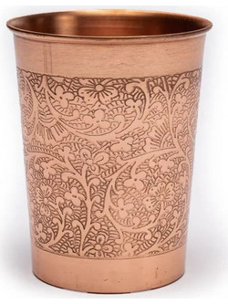Χάλκινο Ποτήρι Νερού - Ornaments - Σκαλιστό 9 x 7,5 cm 250ml