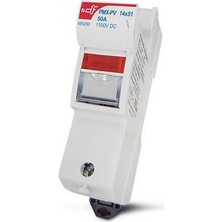 Αποζεύκτης ράγας με ένδειξη 2X63A 1000V DC τύπου 485253 για κυλινδρικές ασφάλειες 14X51mm φωτοβολταϊκών - 055-114511232