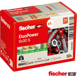 Fischer 535459 Βίδα με βύσμα ναυλον Duopower 6x30 50τεμ