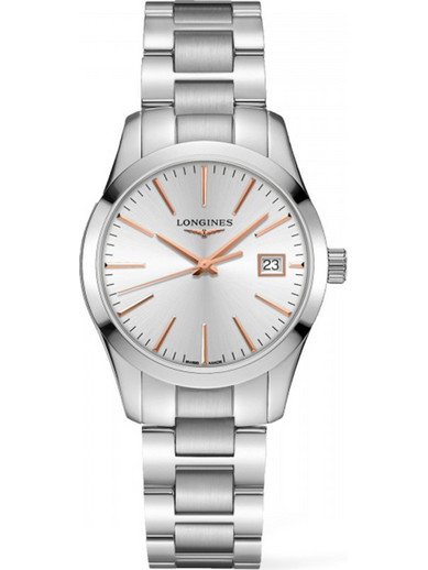 Longines Conquest Classic Γυναικείο Ρολόι με Ασημί Μεταλλικό Μπρασελέ L2.286.4.72.6