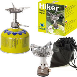 The lightest tourist stove for gas cartridges (valve or thread) HIKER 70gram 2.4kW