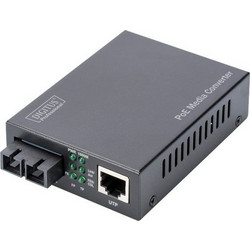 DIGITUS Konverter Gigabit PoE Multim. Media RJ45/SC MM PSE