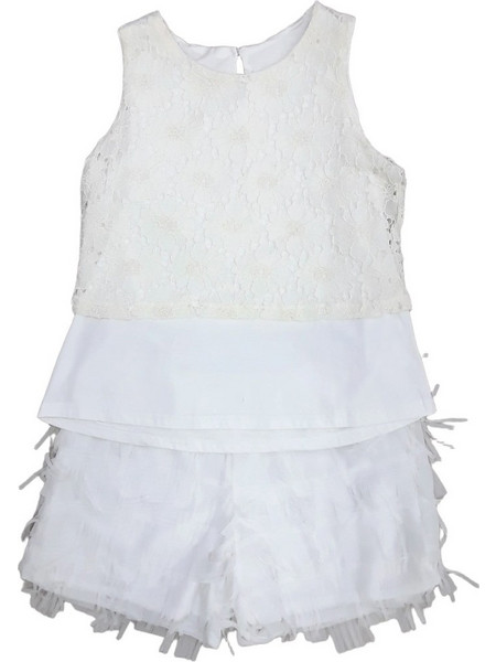 Μπλουζάκι Αμάνικο και Σορτσάκι White Embroidery 8000845