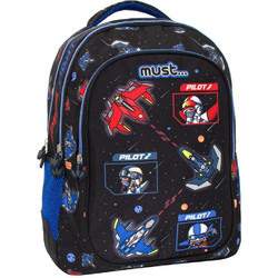 Must Space Battle Σχολική Τσάντα Πλάτης Δημοτικού Μπλε 584968