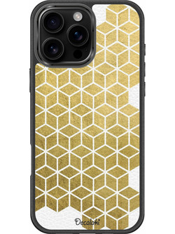 Gold Cubes Θήκη Κινητού Σχέδιο 50038 - iPhone, iPhone 16 Pro Max, Premium Leather Feel Case