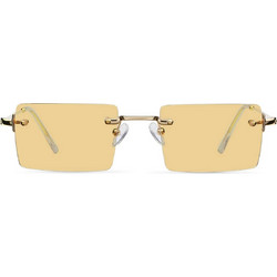 Meller Rufaro Gold Yellow Γυαλιά Ηλίου Τετράγωνα Μεταλλικά Κίτρινα με Καφέ Polarized Φακό