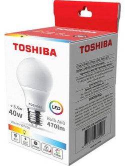 Λάμπα LED Toshiba A60 E27 5.5W 3000K - Θερμό Λευκό