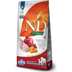 Farmina N&D Pumpkin Grain Free Adult Medium & Maxi with Quail, Pumpkin & Pomegranate 12kg