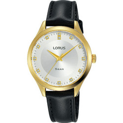 Lorus Γυναικείο Ρολόι με Μαύρο Δερμάτινο Λουράκι RG202RX9