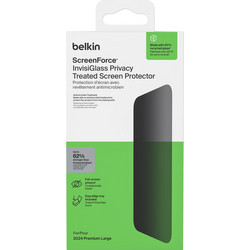 BELKIN ScreenForce Recycled Invisiglass TEMPERED GLASS Privacy Anti-Microbial Screen Protection for APPLE iPhone 16/15/14 Pro - OVA167hq