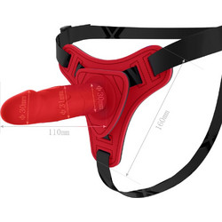 Silicone Dildo Strapon Harness Red