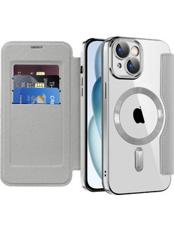 Techsuit - Smartmag Book Case - Iphone 15 Plus - Gray