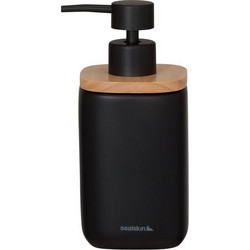 Δοχείο Κρεμοσάπουνου Κεραμικό Mind Soap Dispenser 200 ml Black Sealskin (Φ7,6x17cm) 1Τεμ
