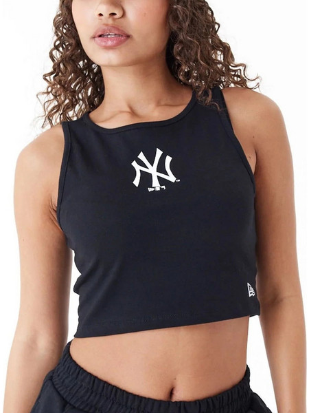 NEW ERA New York Yankees Womens MLB Lifestyle Crop Tank Top - Black