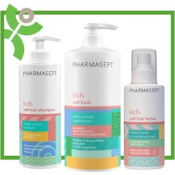 Pharmasept Pharmasept Kids Bath Box: Soft Hair Shampoo-Απαλό Σαμπουάν Μαλλιών, 400ml & Soft Bath Απαλό Παιδικό Αφρόλουτρο για Σώμα και Ευαίσθητη Περιοχή, 1lt & Hair Lotion Παιδική Λοσιόν για Εύκολο Χτ