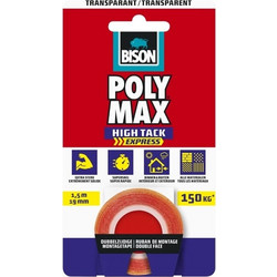 POLYMAX TAPE TRANSPARENT ΤΑΙΝΙΑ ΔΙΠΛΗΣ ΟΨΗΣ 1,5MX19MM BISON 7004400