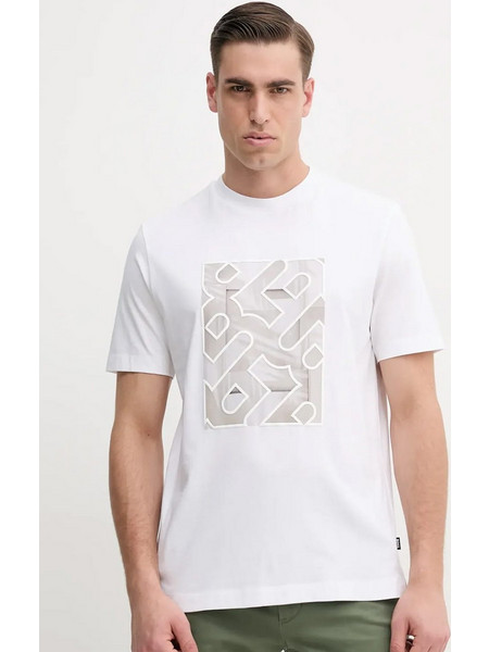 Ανδρικό Κοντομάνικο T-Shirt Λευκό Boss 50538438-102