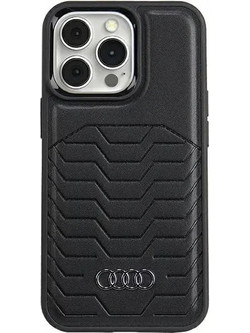 Audi Synthetic Leather case with MagSafe for iPhone 13 Pro Max - black - (AUDI000104-0)