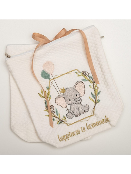 Raison D'Etre Dream Big Elephant Κουβέρτα Αγκαλιάς Πικέ 80x90 Λευκή