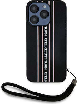 Karl Lagerfeld Saffiano Athleisure Stripes Cord Θήκη Pink (iPhone 15 Pro Max)