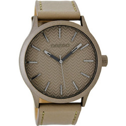 Oozoo Timepieces Ανδρικό Ρολόι με Μπεζ Δερμάτινο Λουράκι C9018