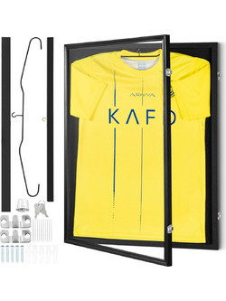 Θήκη πλαισίου οθόνης VEVOR Jersey, 24 x 32 x 1,5 ίντσες, Μεγάλο Αθλητικό Κουτί σκιάς που κλειδώνει με γυαλί και κρεμάστρες PC με προστασία από υπεριώδη ακτινοβολία 98% για μπλούζα και στολή χόκεϊ ποδο
