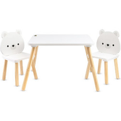 MONI TOYS ΞΥΛΙΝΟ ΤΡΑΠΕΖΙ ΜΕ 2 ΚΑΡΕΚΛΕΣ WHITE BEARS 3801005602001