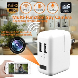 WiFi USB Φορτιστής με Κρυφή Κάμερα Full HD 1080P Με Ανιχνευτή Κίνησης
