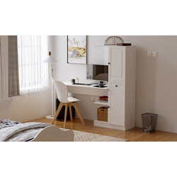 Hanah Home Rb-116 Γραφείο με Βιβλιοθήκη Matte White