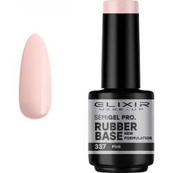 Elixir Semigel 337 Pink Rubber Base Ημιμόνιμο Βερνίκι Νυχιών 15ml