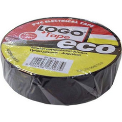 ΜΟΝΩΤΙΚΗ ΤΑΙΝΙΑ LOGO ΜΑΥΡΗ 19mmΧ20Y ECO 65DE830
