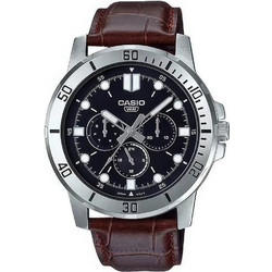 Casio Standard Ανδρικό Ρολόι με Καφέ Δερμάτινο Λουράκι MTP-VD300L-1EU