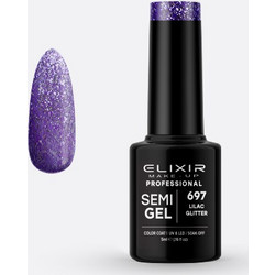 Elixir Semi Gel 697 Lilac Glitter Ημιμόνιμο Βερνίκι Νυχιών 5ml