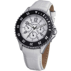Time Force Christiano Ronaldo Multifunction Γυναικείο Ρολόι με Λευκό Δερμάτινο Λουράκι TF3300L02