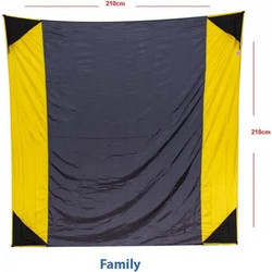 AlpinTec Favour Family Beach Blanket 210x210 cm - Αλεξίπτωτο Υλικό, Χρώμα: Yellow/Anthracite/Yellow