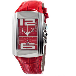 Chronotech Ανδρικό Ρολόι με Κόκκινο Δερμάτινο Λουράκι CT7018M-05