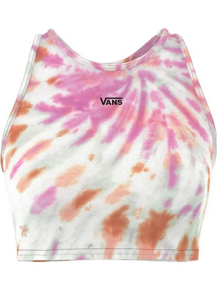 Vans Longline Racerback Wash Bralette Αθλητικό Μπουστάκι με Χαμηλή Στήριξη Πολύχρωμο VN000386WHT-WHT