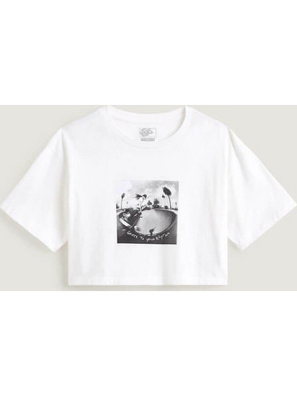 Vans Rhythm Relaxed Crop T-Shirt Γυναικείο - White (VN000RCHWHT)
