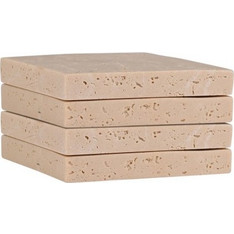 ESTIA ΣΟΥΒΕΡ ΜΕ ΟΨΗ TRAVERTINE 10x10cm ΣΕΤ 4ΤΕΜ