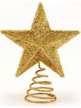 Κορυφή Δέντρου με Glitter Χρυσό
