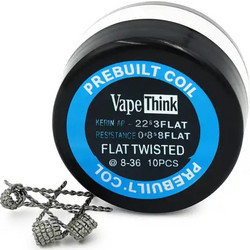 VapeThink Flat Twisted 0.36Ω (0.2x0.8) Prebuilt Coils - (10 pcs)