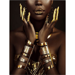 Γυάλινος πίνακας African Brown + Gold 90x120cm Schuller 968373
