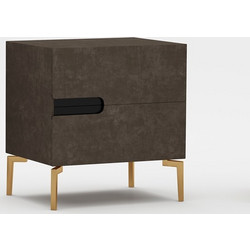 RAVENNA Κομοδίνο Virta Gold Velvet Dark Brown 50 x 40 x 48