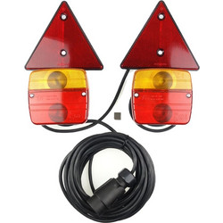 Amio - Φανάρια Τρέιλερ Μαγνητικά 12V με 7-PIN ISO & Ανακλαστικά Τρίγωνα για Ασφαλή Σήμανση & Ορατότητα - 2 Τεμ. (02095/AM)