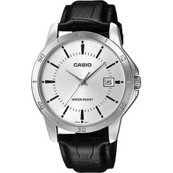 Casio Ανδρικό Ρολόι με Μαύρο Δερμάτινο Λουράκι MTP-V004L-7A